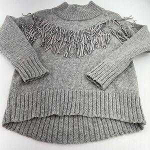 AYNI Revolve Gray Fringe Sweater Size XS Peru
